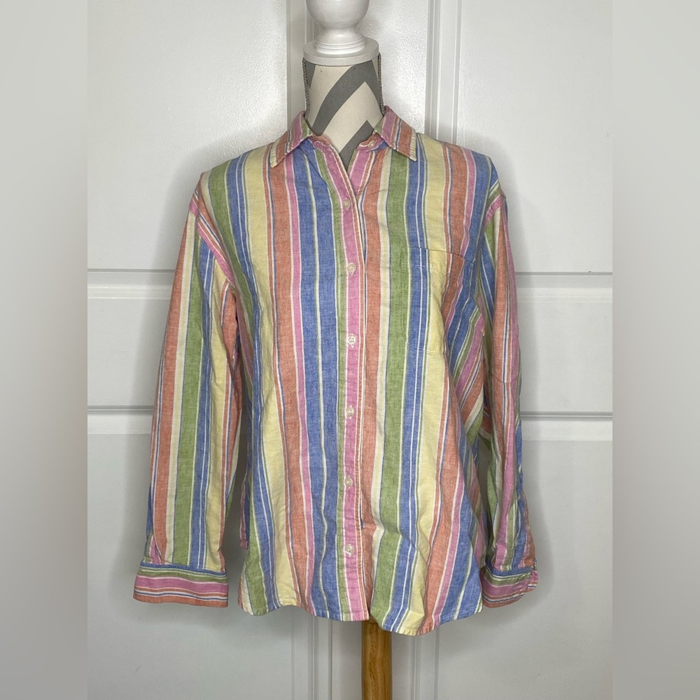 Vintage Jones Studio Large Pastel Striped Top